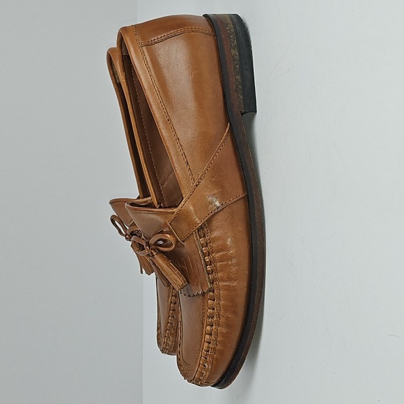 Johnston & Murphy Aragon II Tan Leather Slip On Kiltie Tassel Loafer - Picture 5 of 16